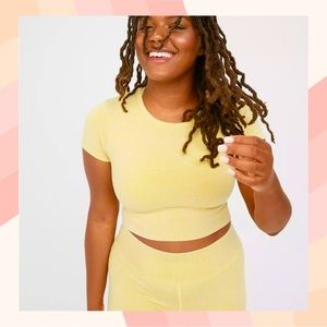 OFFLINE By Aerie Totally! Textured Seamless Cropped T-Shirt